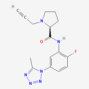 (2S)-N-[2-fluoro-5-(5-methyl-1H-1,2,3,4-tetrazol-1-yl)phenyl]-1-(prop-2-yn-1-yl)pyrrolidine-2-carboxamide
