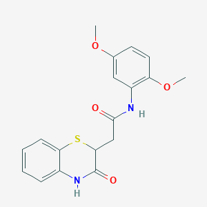 molecular formula C18H18N2O4S B2460148 N-(2,5-dimethoxyphenyl)-2-(3-oxo-3,4-dihydro-2H-1,4-benzothiazin-2-yl)acetamide CAS No. 670255-08-0