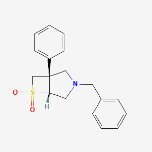 molecular formula C18H19NO2S B2460154 (1S,5R)-3-Benzyl-1-phenyl-6lambda6-thia-3-azabicyclo[3.2.0]heptane 6,6-dioxide CAS No. 2470279-94-6