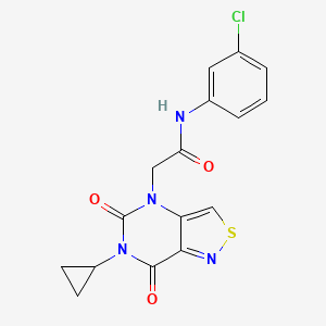 molecular formula C16H13ClN4O3S B2460156 2-(4-氮杂环丁烷-1-基-1-氧代酞嗪-2(1H)-基)-N-(4-氯苄基)乙酰胺 CAS No. 1189454-79-2