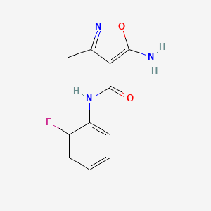 molecular formula C11H10FN3O2 B2460157 5-amino-N-(2-fluorophenyl)-3-methyl-1,2-oxazole-4-carboxamide CAS No. 131738-18-6