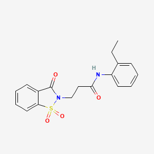 3-(1,1-dioxido-3-oxobenzo[d]isothiazol-2(3H)-yl)-N-(2-ethylphenyl)propanamide