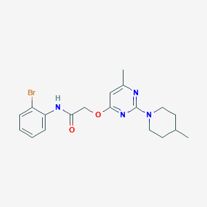 molecular formula C19H23BrN4O2 B2460165 N-(2-bromophenyl)-2-{[6-methyl-2-(4-methylpiperidin-1-yl)pyrimidin-4-yl]oxy}acetamide CAS No. 1226445-56-2