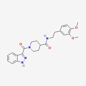 molecular formula C24H28N4O4 B2460167 N-(3,4-二甲氧基苯乙基)-1-(1H-吲唑-3-羰基)哌啶-4-甲酰胺 CAS No. 946343-83-5