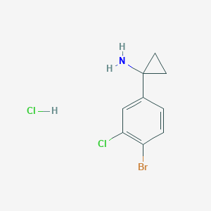 molecular formula C9H10BrCl2N B2460169 1-(4-Bromo-3-chlorophenyl)cyclopropan-1-amine;hydrochloride CAS No. 2413874-64-1