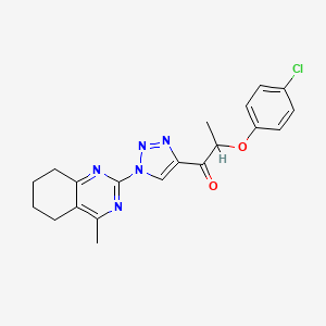 molecular formula C20H20ClN5O2 B2460171 2-(4-chlorophenoxy)-1-[1-(4-methyl-5,6,7,8-tetrahydro-2-quinazolinyl)-1H-1,2,3-triazol-4-yl]-1-propanone CAS No. 860650-93-7