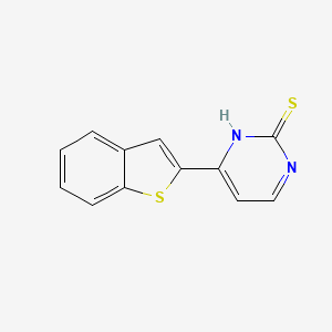 molecular formula C12H8N2S2 B2460172 4-(1-Benzothiophen-2-yl)-2-pyrimidinethiol CAS No. 866049-73-2