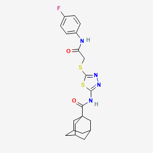 N-[5-[2-(4-fluoroanilino)-2-oxoethyl]sulfanyl-1,3,4-thiadiazol-2-yl]adamantane-1-carboxamide