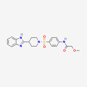 molecular formula C21H24N4O4S B2460199 N-(4-((4-(1H-ベンゾ[d]イミダゾール-2-イル)ピペリジン-1-イル)スルホニル)フェニル)-2-メトキシアセトアミド CAS No. 886888-44-4