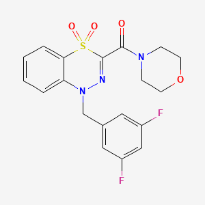 molecular formula C19H17F2N3O4S B2460200 1-(3,5-difluorobenzyl)-3-(morpholinocarbonyl)-4lambda~6~,1,2-benzothiadiazine-4,4(1H)-dione CAS No. 1251556-26-9