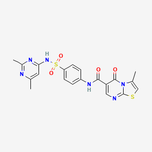 molecular formula C20H18N6O4S2 B2460207 N-[4-[(2,6-dimethylpyrimidin-4-yl)sulfamoyl]phenyl]-3-methyl-5-oxo-[1,3]thiazolo[3,2-a]pyrimidine-6-carboxamide CAS No. 851945-41-0