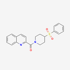 molecular formula C21H20N2O3S B2460208 (4-(Phenylsulfonyl)piperidin-1-yl)(quinolin-2-yl)methanone CAS No. 1797629-98-1