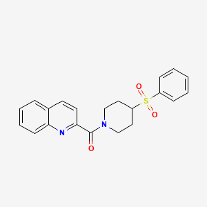 molecular formula C21H20N2O3S B2460208 (4-(苯磺酰基)哌啶-1-基)(喹啉-2-基)甲酮 CAS No. 1797629-98-1