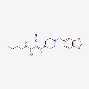 (E)-3-(4-(benzo[d][1,3]dioxol-5-ylmethyl)piperazin-1-yl)-N-butyl-2-cyanoacrylamide