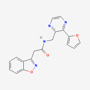 2-(benzo[d]isoxazol-3-yl)-N-((3-(furan-2-yl)pyrazin-2-yl)methyl)acetamide
