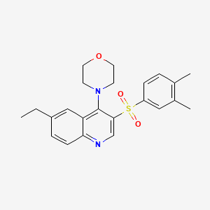 molecular formula C23H26N2O3S B2460227 4-[3-(3,4-diméthylphényl)sulfonyl-6-éthylquinoléin-4-yl]morpholine CAS No. 867040-13-9