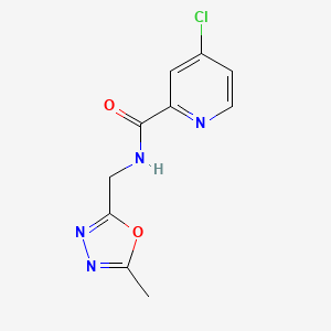molecular formula C10H9ClN4O2 B2460229 4-chloro-N-((5-methyl-1,3,4-oxadiazol-2-yl)methyl)picolinamide CAS No. 1226445-00-6