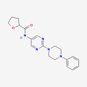 N-(2-(4-phenylpiperazin-1-yl)pyrimidin-5-yl)tetrahydrofuran-2-carboxamide