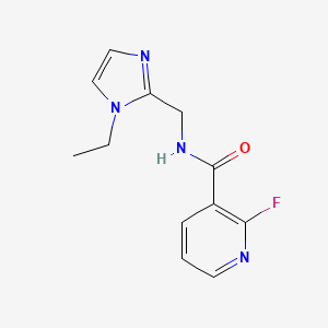 molecular formula C12H13FN4O B2460238 N-[(1-Ethylimidazol-2-yl)methyl]-2-fluoropyridine-3-carboxamide CAS No. 2411305-07-0