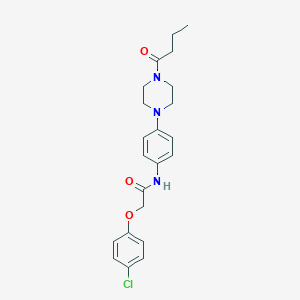 molecular formula C22H26ClN3O3 B246024 N-[4-(4-butanoylpiperazin-1-yl)phenyl]-2-(4-chlorophenoxy)acetamide 