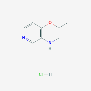 molecular formula C8H11ClN2O B2460243 2-Methyl-3,4-dihydro-2H-pyrido[4,3-b][1,4]oxazine;hydrochloride CAS No. 2416231-22-4