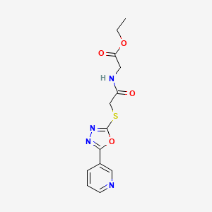 molecular formula C13H14N4O4S B2460244 Ethyl 2-(2-((5-(pyridin-3-yl)-1,3,4-oxadiazol-2-yl)thio)acetamido)acetate CAS No. 899738-68-2