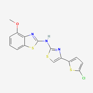 molecular formula C15H10ClN3OS3 B2460246 N-[4-(5-氯噻吩-2-基)-1,3-噻唑-2-基]-4-甲氧基-1,3-苯并噻唑-2-胺 CAS No. 862973-98-6