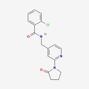 2-chloro-N-((2-(2-oxopyrrolidin-1-yl)pyridin-4-yl)methyl)benzamide