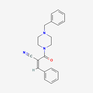 molecular formula C21H21N3O B2460250 (Z)-2-(4-Benzylpiperazine-1-carbonyl)-3-phenylprop-2-enenitrile CAS No. 734544-27-5
