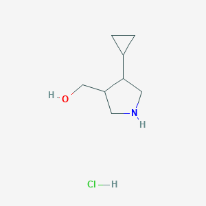 molecular formula C8H16ClNO B2460271 [trans-4-Cyclopropylpyrrolidin-3-yl]methanol hydrochloride CAS No. 2219376-47-1