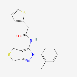 molecular formula C19H19N3OS2 B2460287 N-[2-(2,4-dimethylphenyl)-4,6-dihydrothieno[3,4-c]pyrazol-3-yl]-2-thiophen-2-ylacetamide CAS No. 476458-30-7