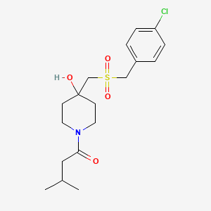 1-(4-{[(4-Chlorobenzyl)sulfonyl]methyl}-4-hydroxypiperidino)-3-methyl-1-butanone