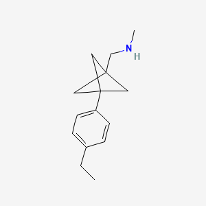 molecular formula C15H21N B2460294 1-[3-(4-Ethylphenyl)-1-bicyclo[1.1.1]pentanyl]-N-methylmethanamine CAS No. 2287341-12-0