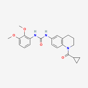 molecular formula C22H25N3O4 B2460296 1-(1-(Cyclopropanecarbonyl)-1,2,3,4-tetrahydroquinolin-6-yl)-3-(2,3-dimethoxyphenyl)urea CAS No. 1203264-04-3