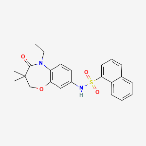 molecular formula C23H24N2O4S B2460298 N-(5-ethyl-3,3-dimethyl-4-oxo-2,3,4,5-tetrahydrobenzo[b][1,4]oxazepin-8-yl)naphthalene-1-sulfonamide CAS No. 921990-70-7