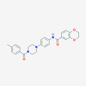 N-(4-{4-[(4-methylphenyl)carbonyl]piperazin-1-yl}phenyl)-2,3-dihydro-1,4-benzodioxine-6-carboxamide