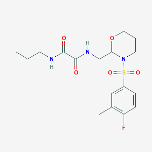 molecular formula C17H24FN3O5S B2460305 N'-{[3-(4-fluoro-3-méthylbenzènesulfonyl)-1,3-oxazinan-2-yl]méthyl}-N-propylethanediamide CAS No. 872724-70-4