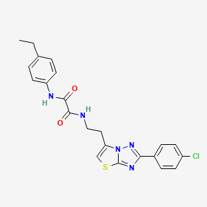molecular formula C22H20ClN5O2S B2460306 N1-(2-(2-(4-chlorophenyl)thiazolo[3,2-b][1,2,4]triazol-6-yl)ethyl)-N2-(4-ethylphenyl)oxalamide CAS No. 894036-99-8