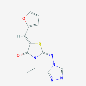 3-ethyl-5-[(furan-2-yl)methylidene]-2-[(4H-1,2,4-triazol-4-yl)imino]-1,3-thiazolidin-4-one