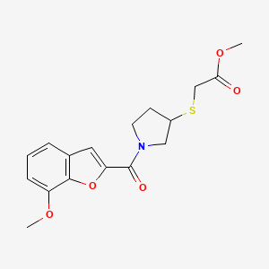 Methyl 2-((1-(7-methoxybenzofuran-2-carbonyl)pyrrolidin-3-yl)thio)acetate