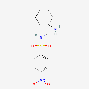 molecular formula C13H20ClN3O4S B2460320 N-[(1-Aminocyclohexyl)methyl]-4-nitrobenzene-1-sulfonamide CAS No. 1595068-76-0