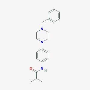 molecular formula C21H27N3O B246033 N-[4-(4-benzylpiperazin-1-yl)phenyl]-2-methylpropanamide 
