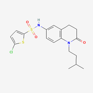 molecular formula C18H21ClN2O3S2 B2460333 5-chloro-N-(1-isopentyl-2-oxo-1,2,3,4-tetrahydroquinolin-6-yl)thiophene-2-sulfonamide CAS No. 941912-63-6