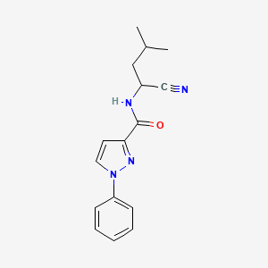 molecular formula C16H18N4O B2460336 N-(1-cyano-3-methylbutyl)-1-phenyl-1H-pyrazole-3-carboxamide CAS No. 1333833-37-6