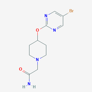 molecular formula C11H15BrN4O2 B2460354 2-[4-(5-Bromopyrimidin-2-yl)oxypiperidin-1-yl]acetamide CAS No. 2415524-07-9