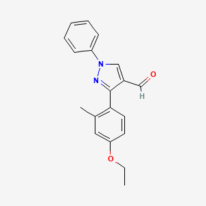 molecular formula C19H18N2O2 B2460357 3-(4-ethoxy-2-methylphenyl)-1-phenyl-1H-pyrazole-4-carbaldehyde CAS No. 956806-43-2