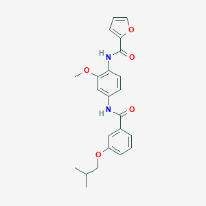 molecular formula C23H24N2O5 B246036 N-{4-[(3-isobutoxybenzoyl)amino]-2-methoxyphenyl}-2-furamide 