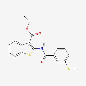 molecular formula C19H17NO3S2 B2460361 Ethyl 2-(3-(methylthio)benzamido)benzo[b]thiophene-3-carboxylate CAS No. 923061-93-2