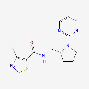 4-methyl-N-{[1-(pyrimidin-2-yl)pyrrolidin-2-yl]methyl}-1,3-thiazole-5-carboxamide