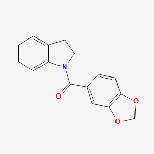 molecular formula C16H13NO3 B2460367 1,3-benzodioxol-5-yl(2,3-dihydro-1H-indol-1-yl)methanone CAS No. 40360-67-6